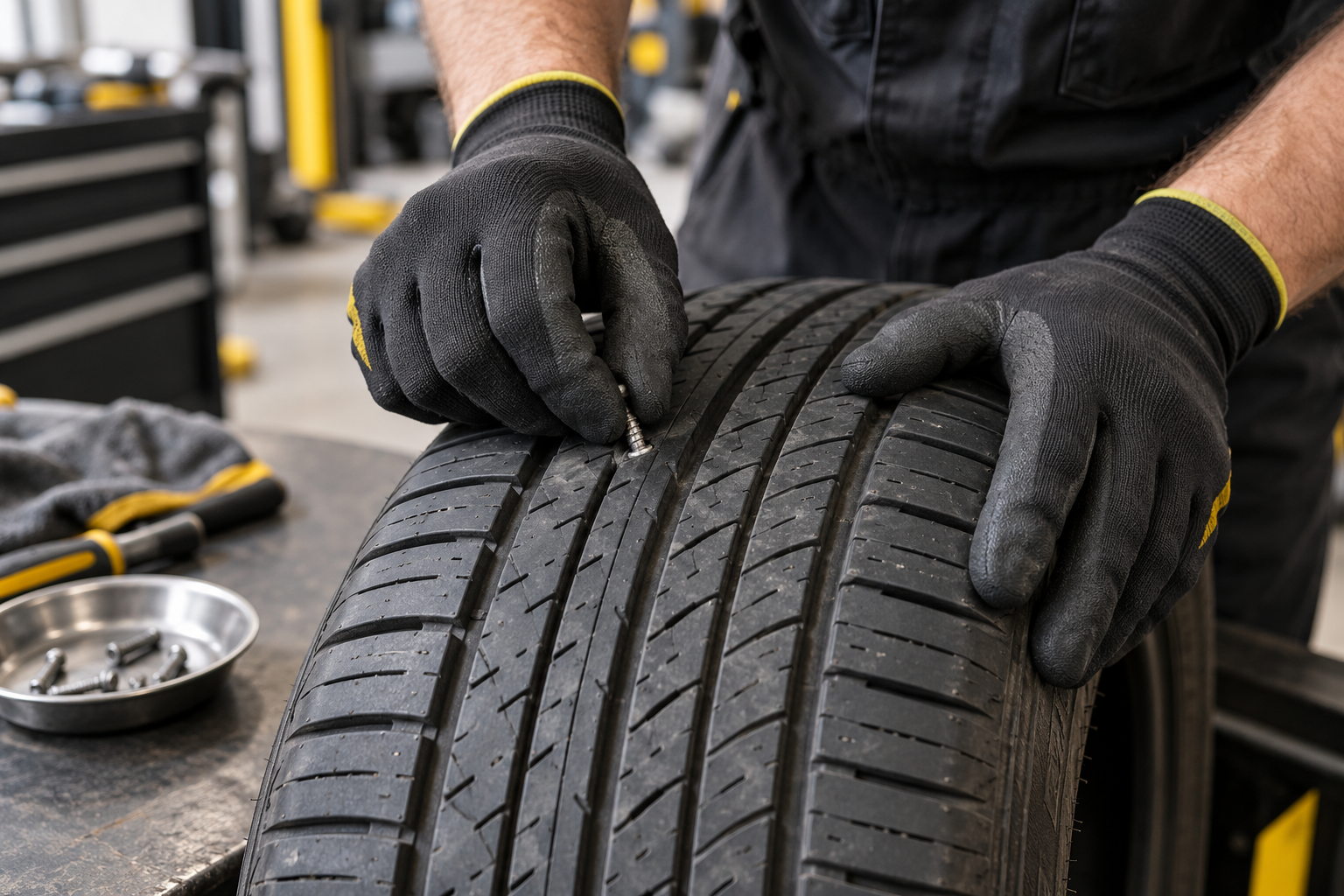 Puncture repair service illustration