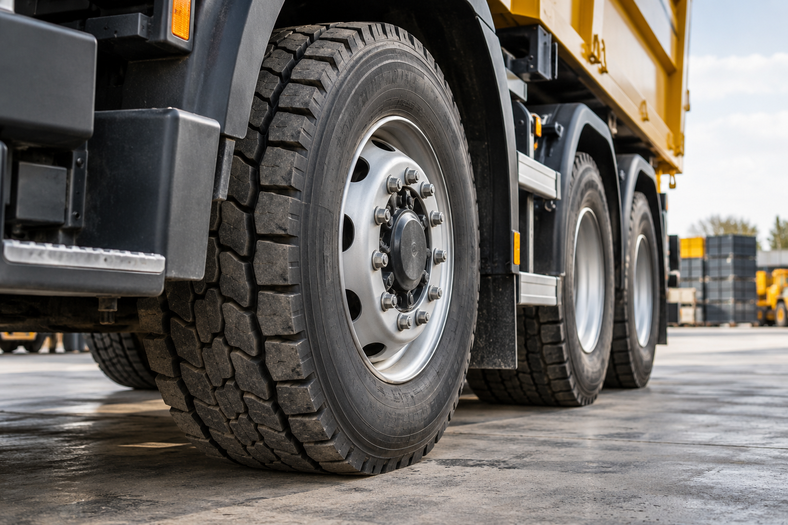 Truck tyres service illustration